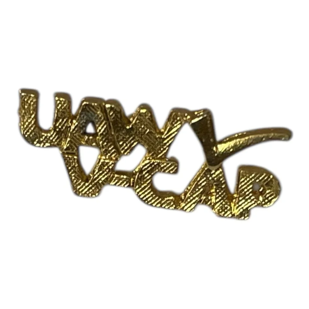 United Auto‎ Workers UAW V Cap Pin Hat Tie Lapel Pinback Trade Union Gold Tone
